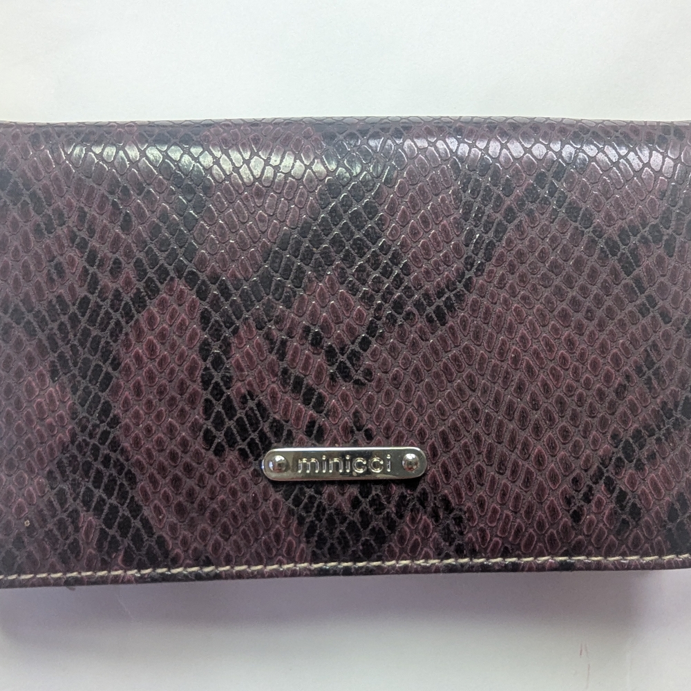 Minicci Snakeskin Pattern Wallet - Purple and Black